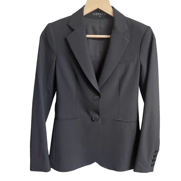 Theory Black Rory Tailor Blazer Suit Jacket 0 - Picture 1 of 7